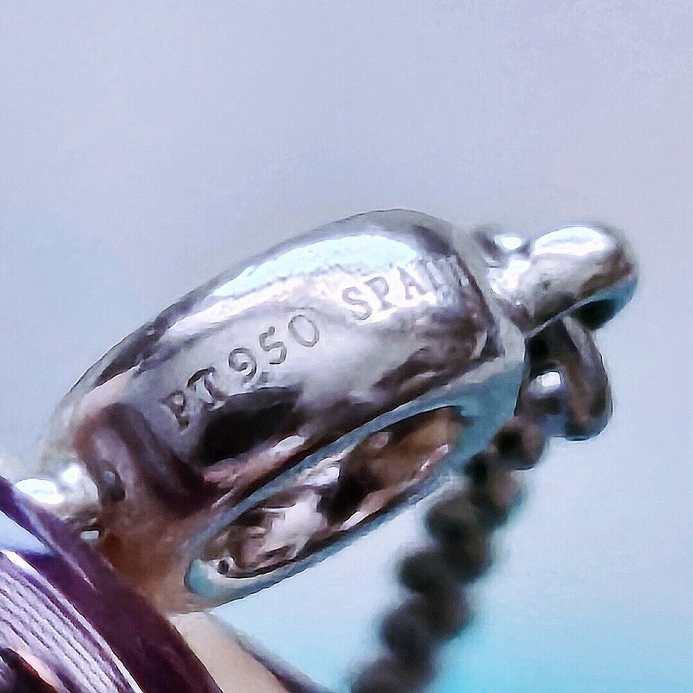 $1200++ Tiffany & Co. Elsa Peretti Platinum Diamond BTY Ring Chain .07 Carats - Picture 4 of 6